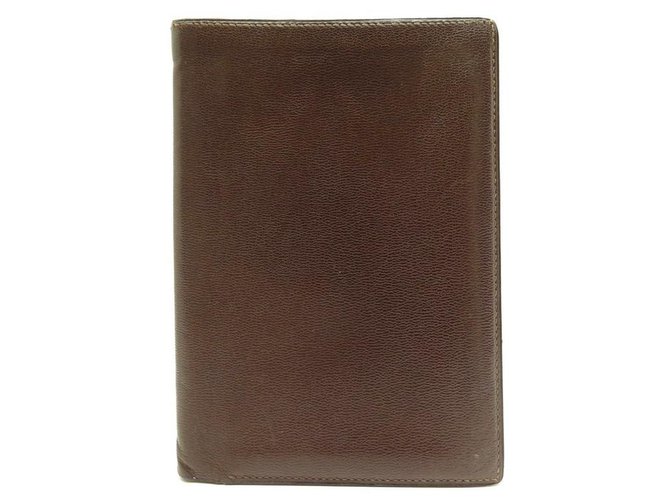 Hermès VINTAGE PORTEFEUILLE HERMES EN CUIR MARRON PORTE CARTES WALLET  ref.329238