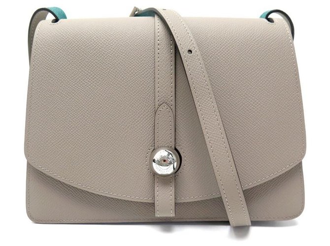 Autre Marque NEUF SAC A MAIN MOYNAT MADELEINE BANDOULIERE CUIR GRIS TOURTERELLE PURSE ref.329294 Joli Closet