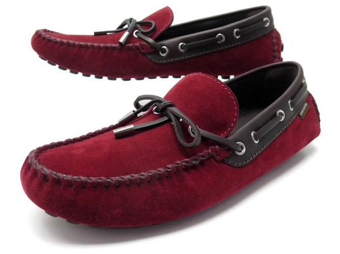 NEW LOUIS VUITTON MOCCASINS ARIZONA SHOES 7.5 41.5 RED SUEDE LOAFERS  Leather ref.329369 - Joli Closet