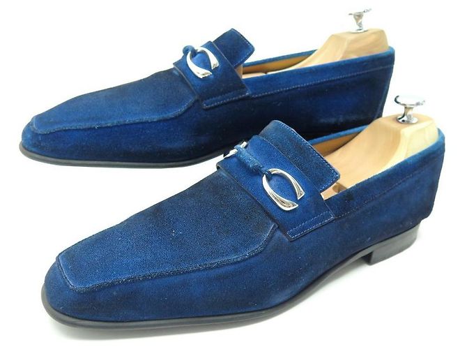ZAPATOS CORTHAY CANNES 9.5 43.5 MOCASINES MOCASINES DE TERCIOPELO AZUL