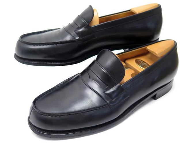 JM WESTON SHOES 180 6.5C 40.5 BLACK LEATHER LOAFERS + SHOES SLEEVES  ref.329433