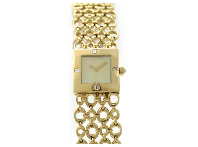 NEW DIOR WATCH 20 mm in yellow gold 18K AND DIAMONDS DIAMONDS & GOLD WATCH Golden  ref.329447