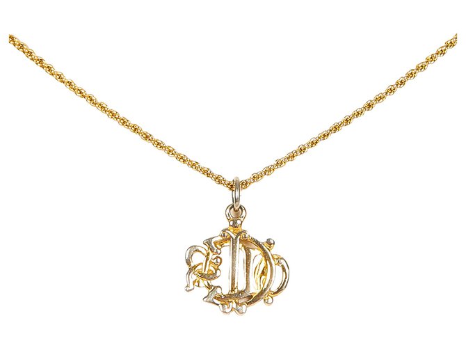 Collar Dior con logo dorado Metal  ref.329563