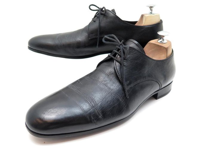 PRADA DERBY SHOES 9.5 It 44.5 FR IN BLACK LEATHER SHOES  ref.329795
