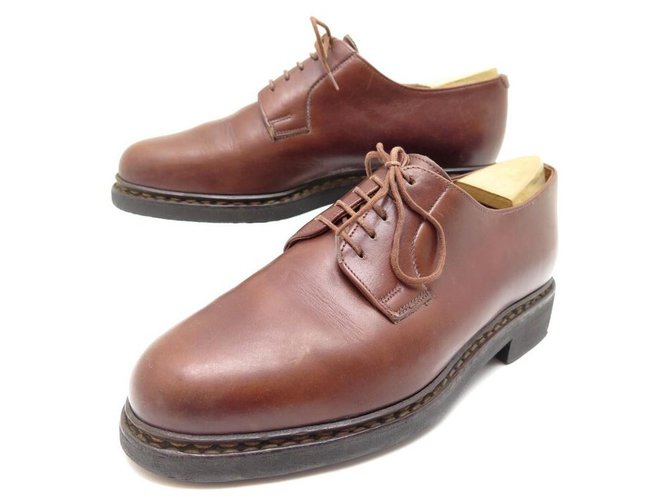 PARABOOT DERBY SHOES 6.5F 41 NORWEGIAN STITCHED BROWN LEATHER LEATHER SHOES  ref.329801
