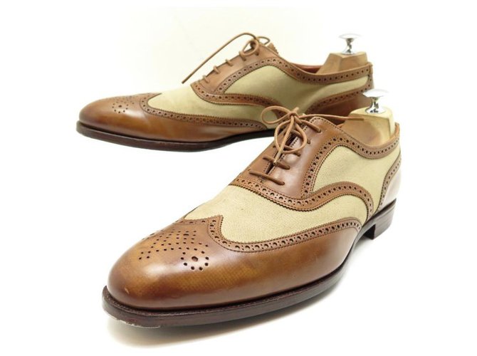 Autre Marque ZAPATOS CROCKETT & JONES SAUNTON RICHELIEU 9.5mi 43.5 ZAPATOS DE LONA Y CUERO Castaño  ref.329887