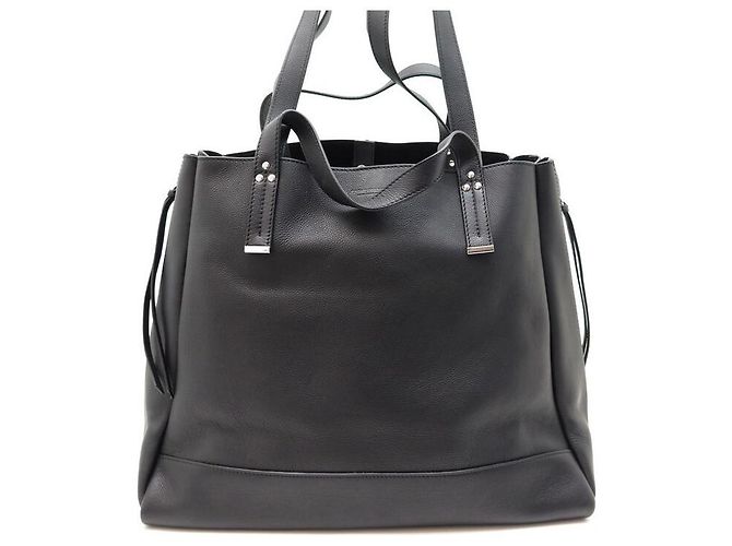 NEU HANDTASCHE JEROME DREYFUSS GEORGES L TOTE SCHWARZ LEDER SILBER HANDTASCHE