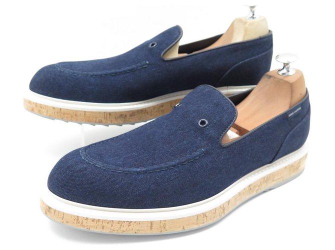 NEW LOUIS VUITTON SHOES 8 42 NEW SNEAKERS SHOES BLUE DENIM SNEAKERS  ref.330017