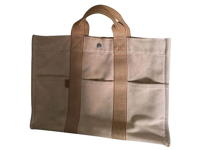 Toto Bag Hermès Toto Tasche Beige Stoff