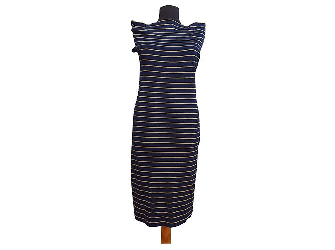 Abito a righe Ralph Lauren blu e oro D'oro