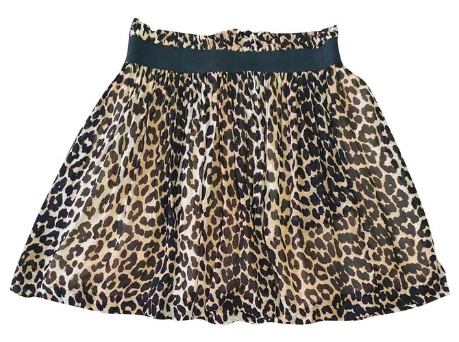 Ganni die Röcke Mehrfarben Leopardenprint Viskose  ref.330159