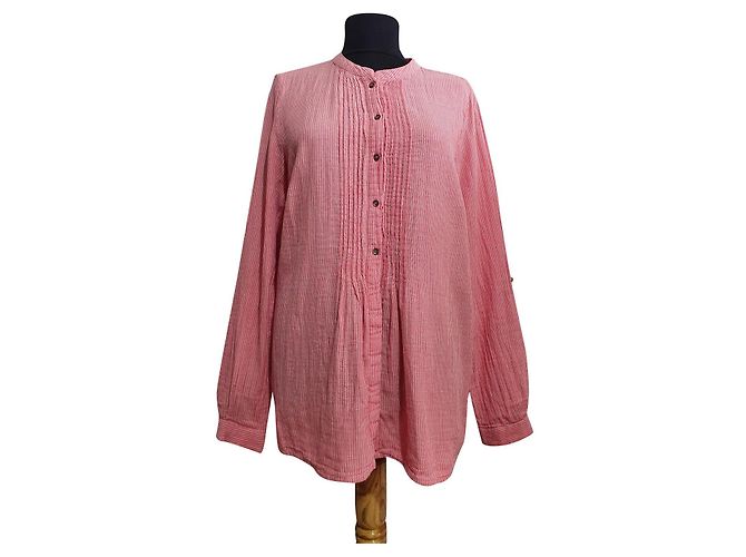 Top Camicia Noa Noa a Righe Rosse in Cotone Rosso
