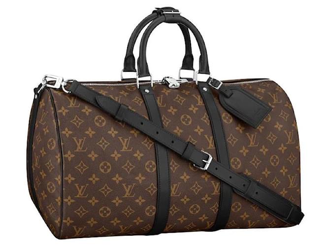 Louis Vuitton LV Keepall 45 eclipse Brown Leather  ref.330182