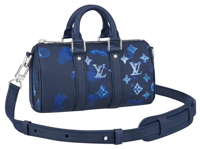 Louis Vuitton LV Keepall XS novo Azul Couro  ref.330187