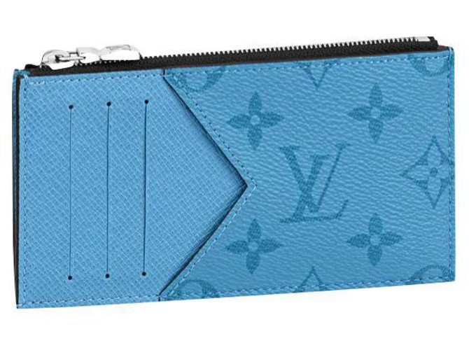 Louis Vuitton Porta-cartão LV Coin azul Couro  ref.330196