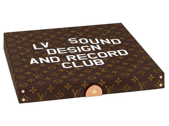 Louis Vuitton Caixa de vinil LV nova caixa de pizza de edição limitada Marrom Couro  ref.330203