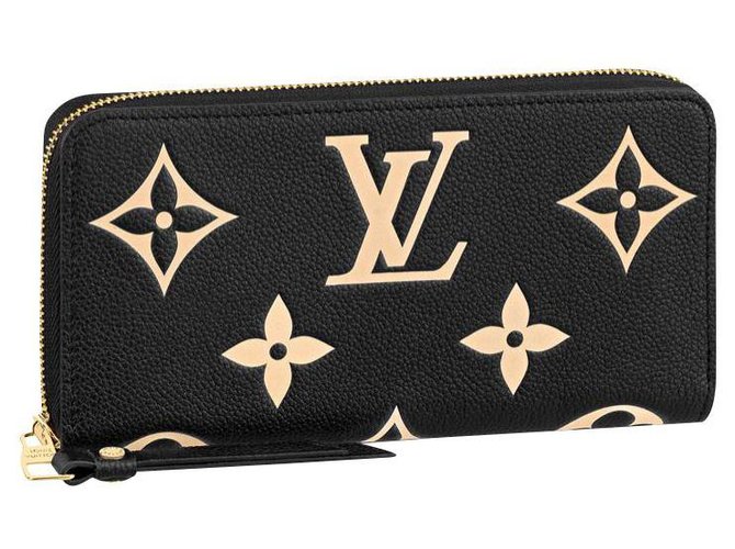 Louis Vuitton LV carteira zippy empreinte Preto Couro  ref.330206