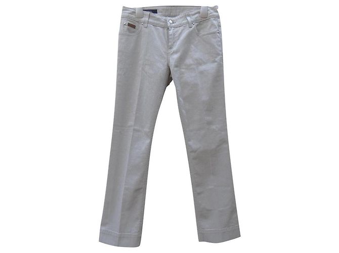 Vaqueros Gucci de Tiro Bajo Crema Algodón Crudo