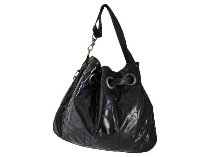 Christian Dior Quilted patent leather tote bag Black  ref.330213