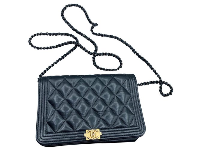 Wallet On Chain Chanel WOC Black Leather ref.330240 - Joli Closet