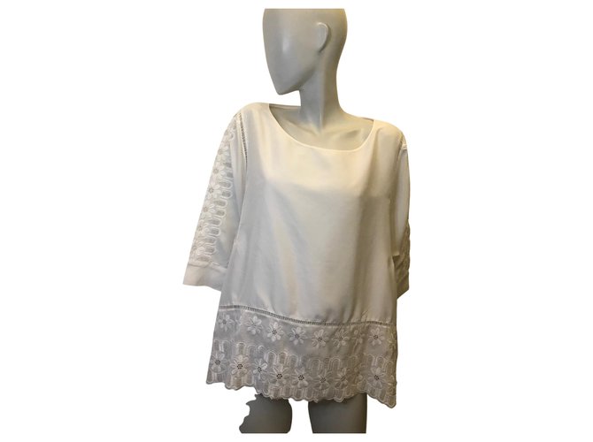 Parosh Oversized silk blouse Eggshell Cotton  ref.330252
