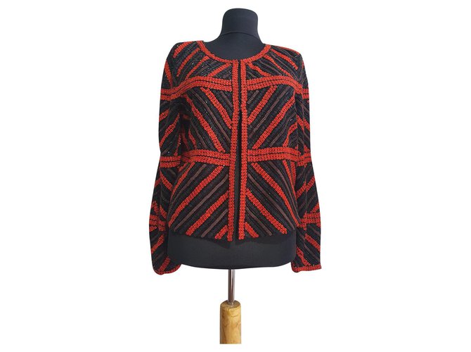 Marc Cain Jackets Black Red Polyester  ref.330281
