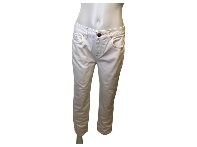 Ekyog Straight Jeans für Lolita Lempika Weiß Baumwolle  ref.330292