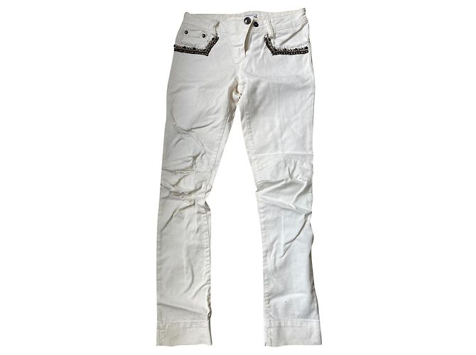 Vaqueros Pierre Balmain de denim blanco 