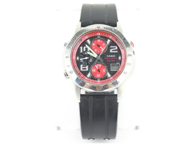 Autre Marque Hombres Negro x Rojo WVQ-550 Reloj Edifice Waveceptor  ref.330386