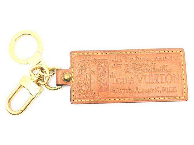 Louis Vuitton rare 1998 Keychain Key Charm Bag Pendant Leather White gold  Metal ref.330397 - Joli Closet