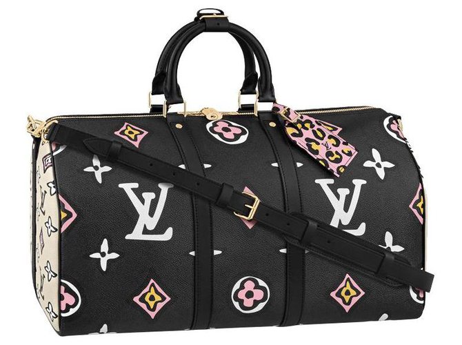 Louis Vuitton LV Keepall Wild de corazón nuevo Negro  ref.356753