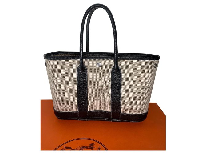 Hermès Mini garden party bag Beige Cloth  ref.330457