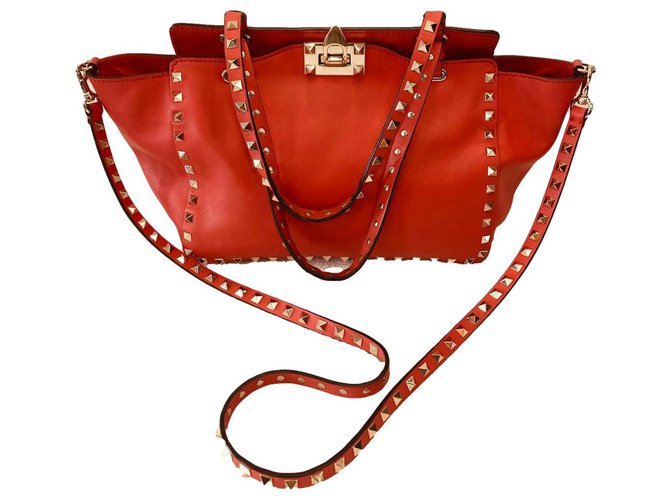 Valentino Garavani Rockstud Red Leather ref.330494 - Joli Closet