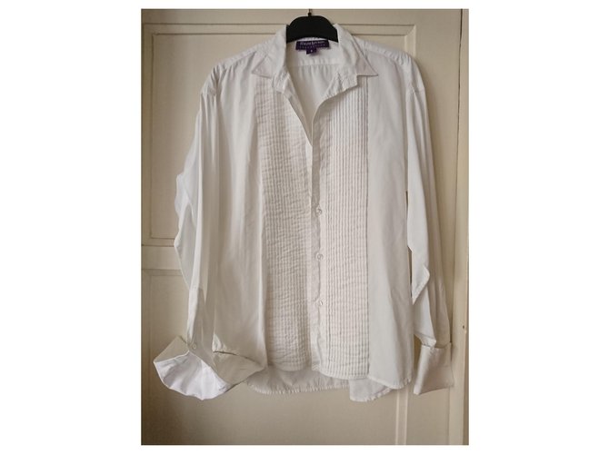 Ralph Lauren Collection Camisetas Blanco Algodón  ref.330502