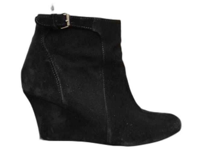 Botines Lanvin p con cuña 37,5 Negro