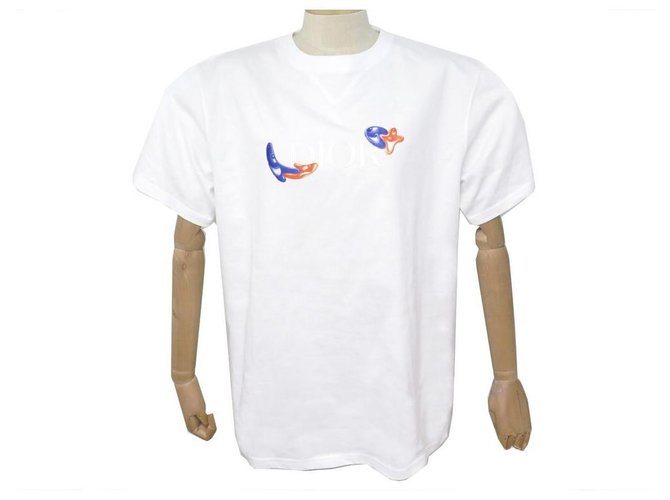 Christian Dior NEUF T-SHIRT OVERSIZE DIOR AND KENNY SCHARF 193J685D0554 2021 BLANC + BOITE Coton  ref.330554