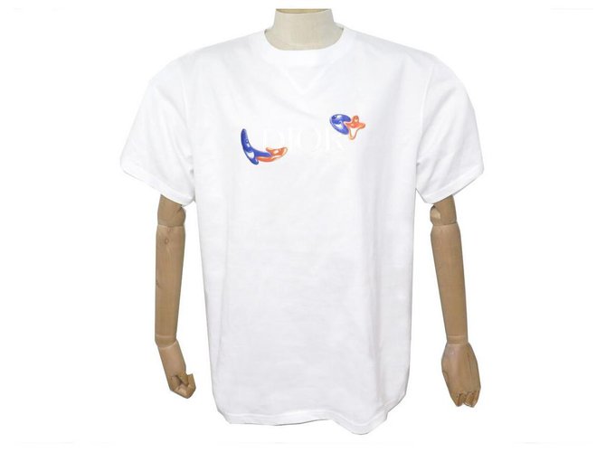 Christian Dior NEW OVERSIZED DIOR AND KENNY SCHARF T-SHIRT 193J685D0554 2021 WHITE + BOX Cotton  ref.330554