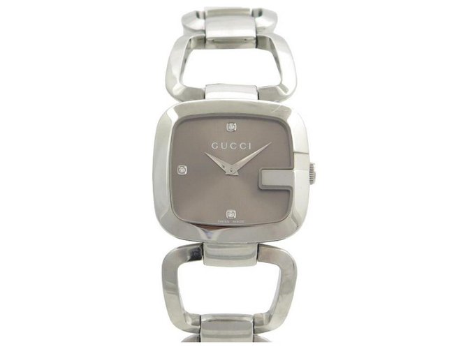 Gucci watch 125.4 30 MM PALLADIE QUARTZ STEEL WATCH Silvery  ref.330607