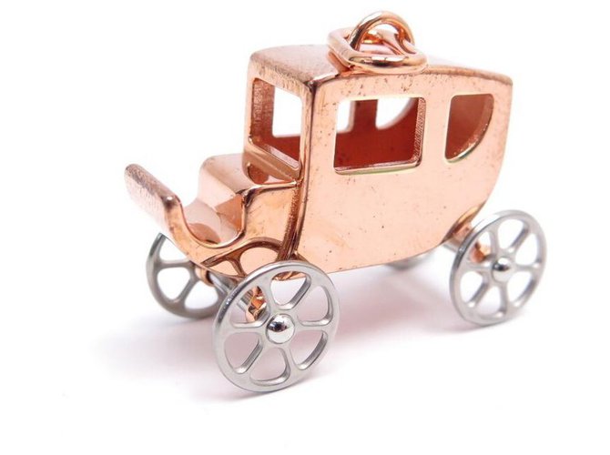 Other jewelry Hermès HERMES CHARM CALECHE PENDANT IN ROSE GOLD PLATE GOLD CARRIAGE PENDANT Golden Gold-plated  ref.330630