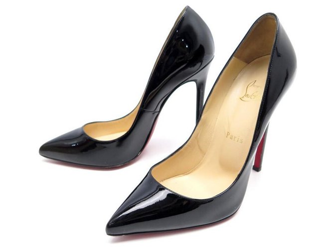CHRISTIAN LOUBOUTIN PIGALLE SHOES 120 3080698 39 PATENT LEATHER PUMPS Black  ref.330651