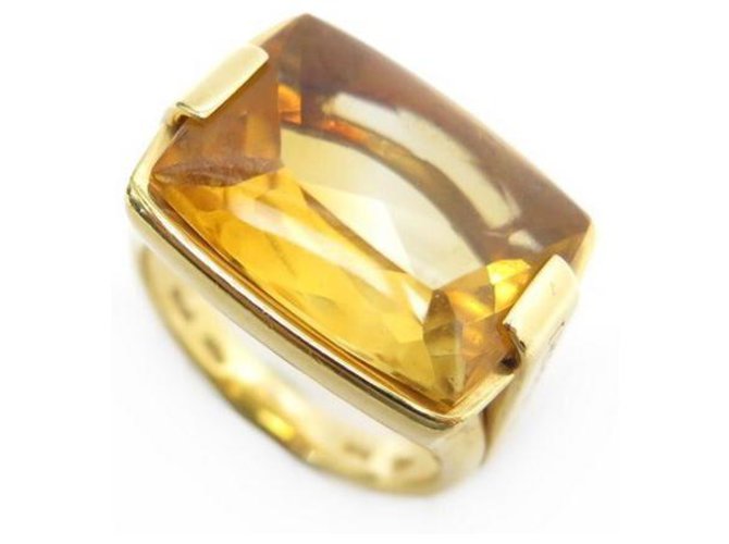 BULGARI METROPOLIS RING SIZE 52 In yellow gold 18K AND CITRINE GOLD RING  Golden  - Joli Closet