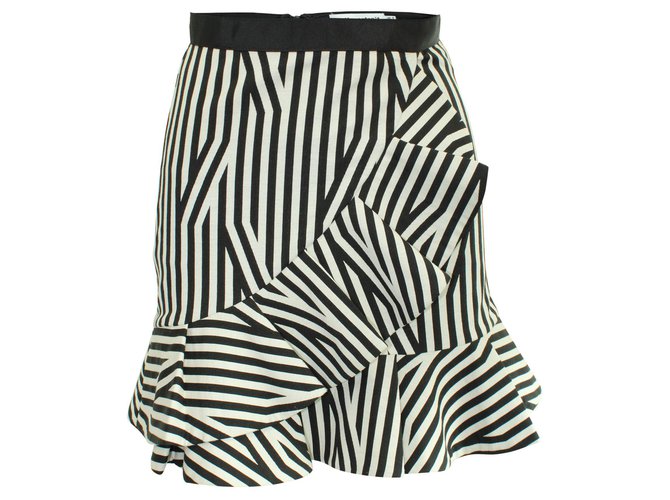 Striped Mini Skirt with Frill