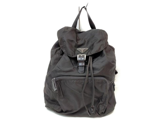 Prada Dark Brown Nylon Tessuto Backpack  ref.330780