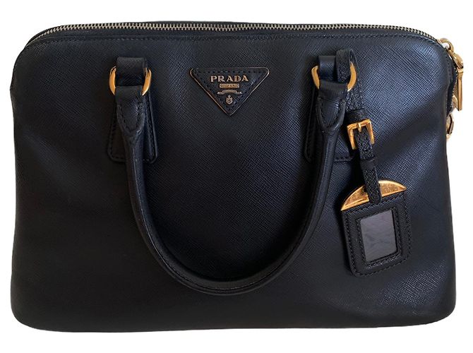 Bolsa de mão Prada Promenade em couro preto