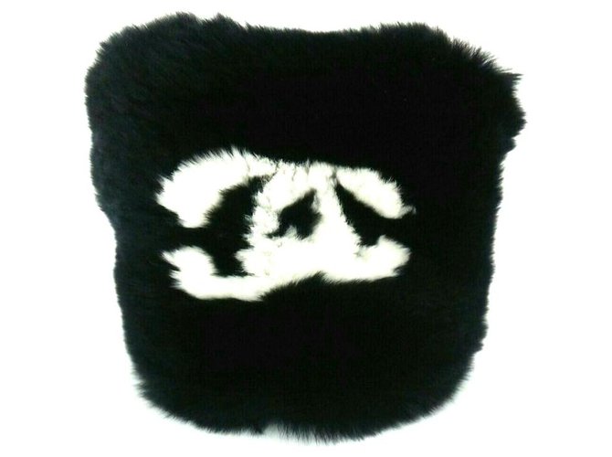 Chanel gloves Black Fur  - Joli Closet