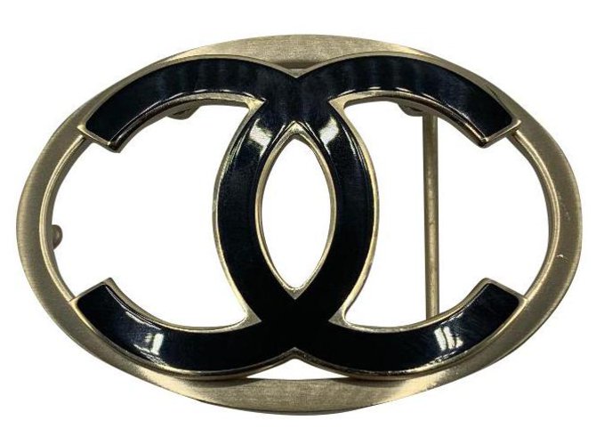 Chanel Gürtelschlaufe Schwarz Gold hardware Metall  ref.331928