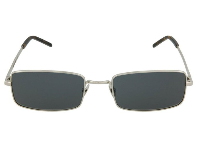 Saint Laurent Sonnenbrille aus Metall mit quadratischem Rahmen Silber Metallisch  ref.331991