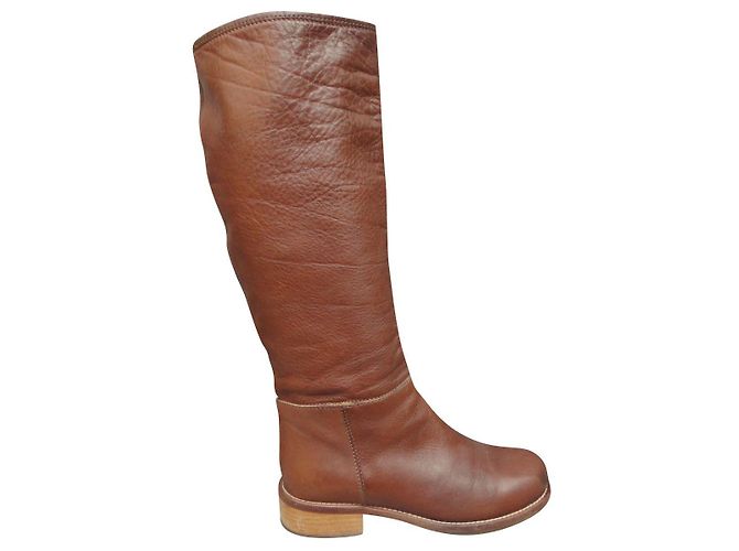 Max Mara Lederstiefel Braun
