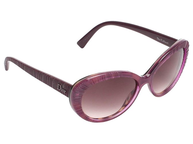 Dior Purple Taffetas Oval Tinted Sunglasses Grey Plastic  ref.332356