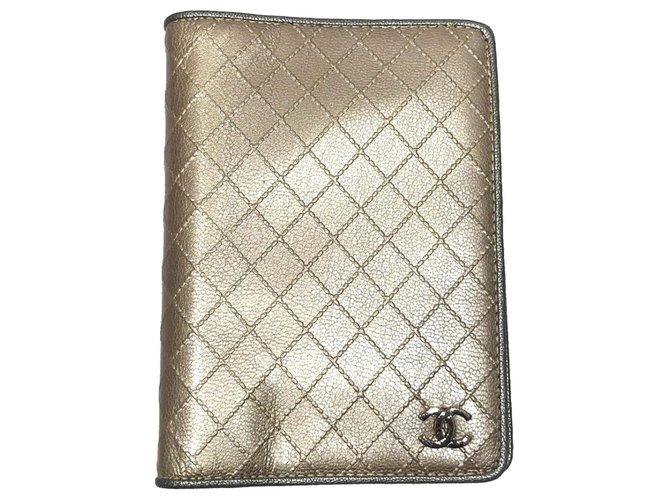 Chanel Gold CC Leather Notebook Cover